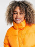 COLLUSION quilted puffer coat in orange