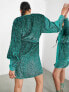 Фото #2 товара ASOS EDITION sequin wrap mini dress in teal green