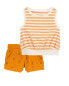 Фото #1 товара Toddler 2-Piece Striped Terry Tank & Pull-On Shorts Set 4T