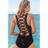 Фото #2 товара Amoressa by Miraclesuit 273467 Solar Mercury Lace-Up One Piece Swimsuit 8, Black