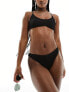 Фото #1 товара Weekday Ava structured brazilian bikini bottom in black