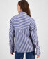 Фото #2 товара Women's Striped Button-Front Cotton Shirt