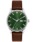 ფოტო #1 პროდუქტის Men's Vienna Brown Leather Strap Watch 42mm