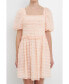 ფოტო #1 პროდუქტის Women's Plaid Smocked Mini Dress