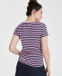 Фото #4 товара Women's Striped Cap-Sleeve T-Shirt, Created for Macy's