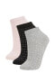 Kadın 3'lü Bambu Soket Çorap B8466axns