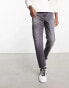 ASOS DESIGN tapered fit jeans in grey wash - BLACK