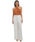 Фото #4 товара Women's Wide-Leg Linen-Blend Pants