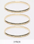 Фото #1 товара Accessorize textured bangle x3 multipack in gold