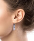 ფოტო #3 პროდუქტის Rectangular Crystal Drop Earrings in Silver-Plate