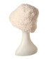 Фото #2 товара Шляпа-ведро из шерпы Adrienne Landau для женщиншибкающая белого цвета