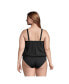 Фото #2 товара Plus Size Blouson Tummy Hiding Tankini Swimsuit Top Adjustable Straps