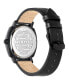 Men's Caine Black Leather Strap Watch 42mm
