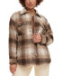 Фото #1 товара Women's Plaid Buttoned Zip-Front Shacket