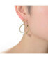 ფოტო #3 პროდუქტის Elegant Sterling Silver 14K Gold Plating and Genuine Freshwater Pearl Round Dangling Earrings
