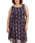 ფოტო #4 პროდუქტის Plus Size Jacket & Floral-Print Round-Neck Dress