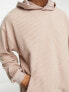 Фото #3 товара ASOS DESIGN oversized hoodie in dusty pink brushed rib texture