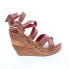 Фото #1 товара Bed Stu Juliana F374002 Womens Brown Leather Slip On Wedges Sandals Shoes 6