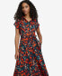 ფოტო #4 პროდუქტის Women's Floral-Print Tie-Waist Shirtdress