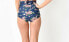 Unique Vintage Womens Monroe Floral High Waisted Blue Bikini Bottom Size XXL