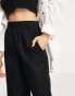 Фото #4 товара Selected Femme linen blend wide leg trouser in black