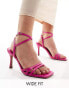 ASOS DESIGN Wide Fit Harlow mid heeled sandal in pink