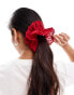 DesignB London broderie hair scrunchie in red