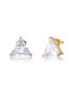 ფოტო #2 პროდუქტის Sterling Silver Cubic Zirconia Medium Triangle Earrings