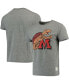 Фото #2 товара Men's Heathered Gray Maryland Terrapins Vintage-Like Logo Tri-Blend T-shirt
