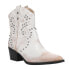 Dirty Laundry Nowhere Burnished Studded Cowboy Booties Womens Off White Casual B