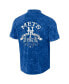Фото #3 товара Men's Darius Rucker Collection by Royal Distressed New York Mets Denim Team Color Button-Up Shirt