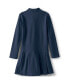 ფოტო #2 პროდუქტის Little Girls School Uniform Long Sleeve Mesh Pleated Polo Dress