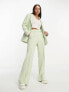 Фото #4 товара Miss Selfridge slouchy co-ord oversized tailored wide leg in sage green - LGREEN - LGREEN