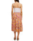 Printed Tiered Midi Skirt Multi Tropical Print