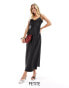 Фото #1 товара Miss Selfridge Petite satin lace trim maxi slip dress