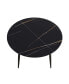 Фото #5 товара Black Round Dining Table-Modern Artificial Stone, 6-Person Capacity