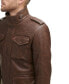 Фото #3 товара Men's Faux Leather Four Pocket Field Jacket