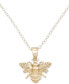 ფოტო #1 პროდუქტის Textured Bee Three Dimensional 18" Pendant Necklace in 10k Gold