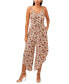 Фото #1 товара Women's Printed Tie Front Sleeveless Cropped Jumpsuit