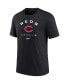 Фото #3 товара Men's Black Cincinnati Reds Authentic Collection Tri-Blend Performance T-shirt