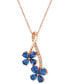 ფოტო #1 პროდუქტის Blueberry Sapphire (1-1/2 ct. t.w.) & Nude Diamond (1/10 ct. t.w.) Flower 18" Pendant Necklace in 14k Rose Gold