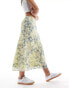 Фото #3 товара Edited midi skirt in dusty blue floral