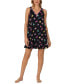 Women's Sleeveless Ruffled Printed Chemise