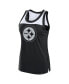 Фото #2 товара Women's Black Pittsburgh Steelers Sequin Tank Top