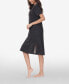Фото #4 товара Women's Printed Short Sleeve Side Slit Sleep Dress High Point Shoulder