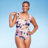 Фото #2 товара Women's Full Coverage Floral Print Ruffle Sleeve One Piece Swimsuit - Kona Sol