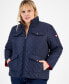 Plus Size Quilted Stand-Collar Jacket