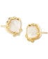 14k Gold-Plated Stone Shell Stud Earrings