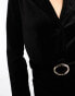 & Other Stories velvet wide leg jumpsuit in black 34 - фото #4