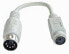 Lindy PS/2 - AT Port Adapter Cable - 0.15 m - 6-p Mini-DIN - 5-p Mini-DIN - Male - Female - Grey